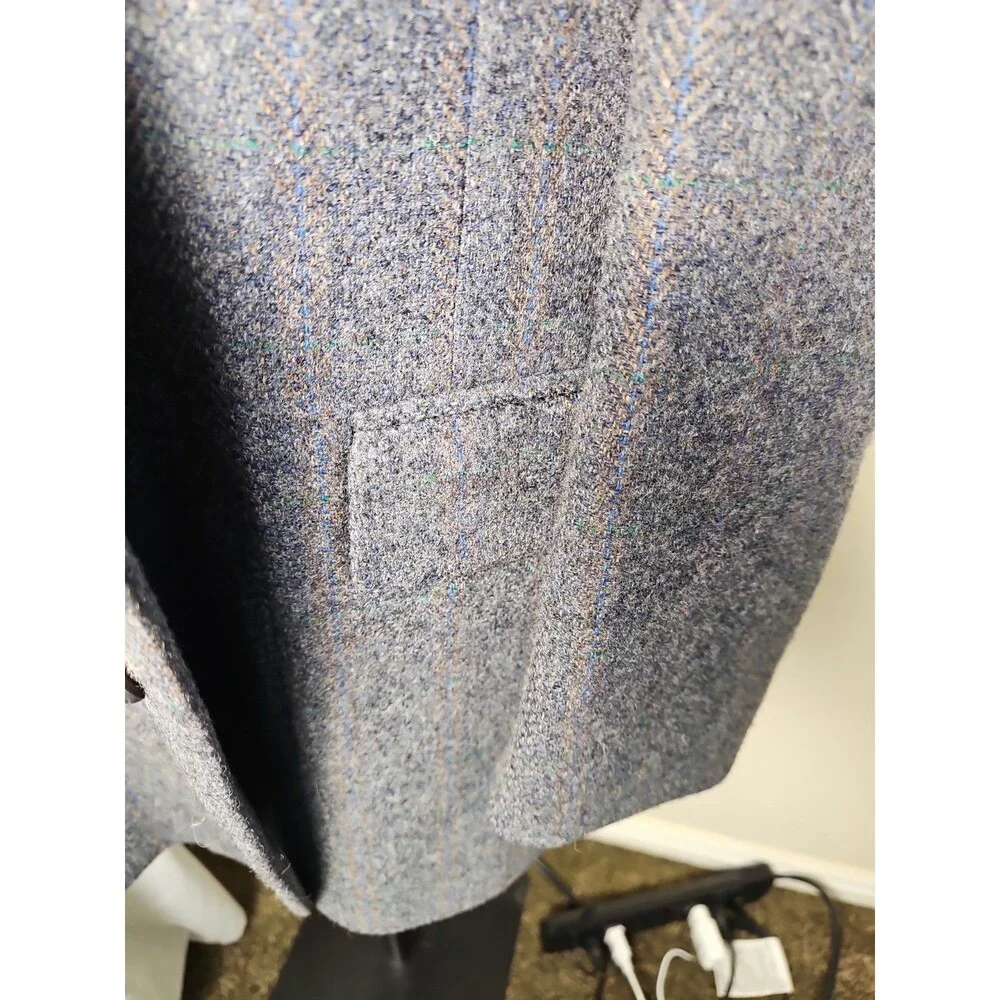 Vintage Bernotis Bench Made Wool Sport Coat Tweed Blazer Gray Herringbone Men's